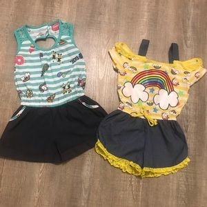 Two colorful Summer Rompers